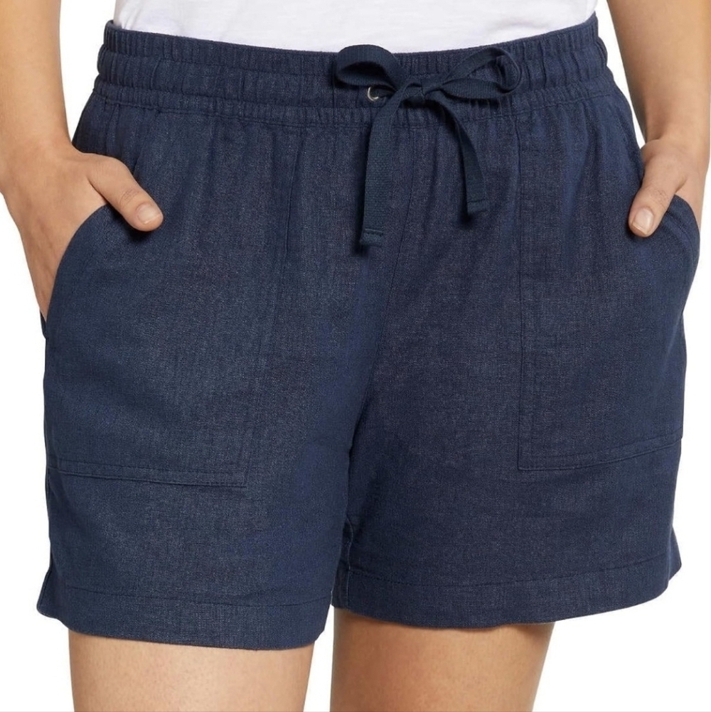 Nautica Women’s Linen Blend Pull-On Shorts – XL Navy Seas, Comfy & Classic - Picture 6 of 6